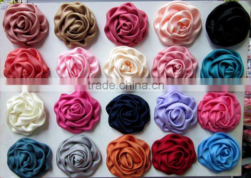 DIY 100% Handmade Beauty Rose Puff Flowers Hair Accessories Hair Flowers