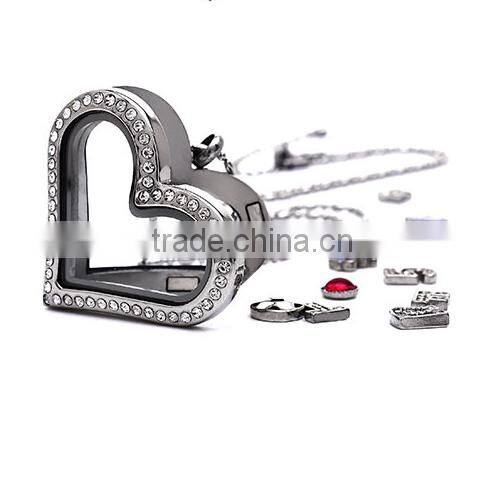 2016 Austrian crystal love heart locket European Design high end fashion jewelry