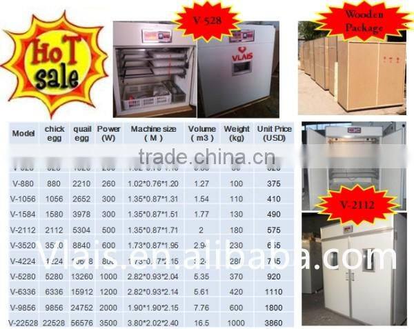 1056 chicken eggs incubation equipment with solar power system