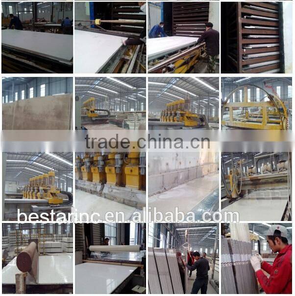 Beige color artificial quartz stone slabs used for countertops