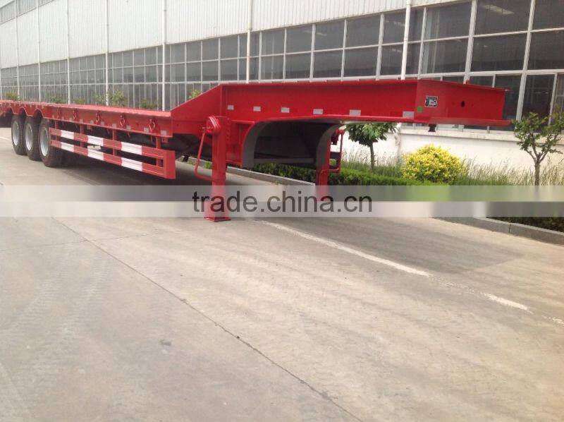 3 Axles 60ton Low Bed Semi Trailer Truck For Sale