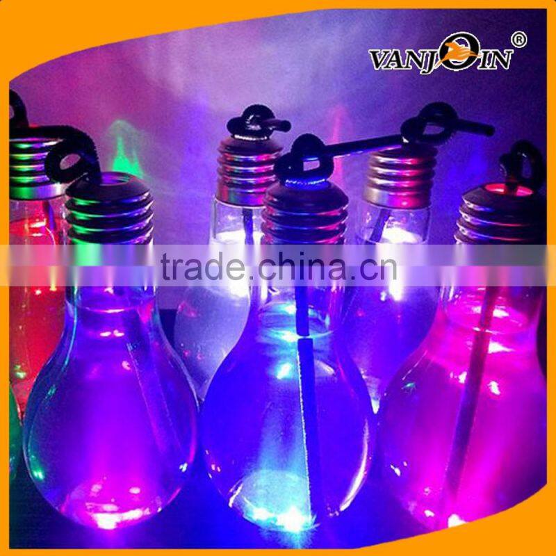 Big Mouth 500ml 700ml Colorful LED The Light Bulb Shape Cup for Juice