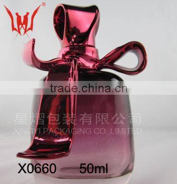 Colored fancy 100ml perfume bottle with flower cap
