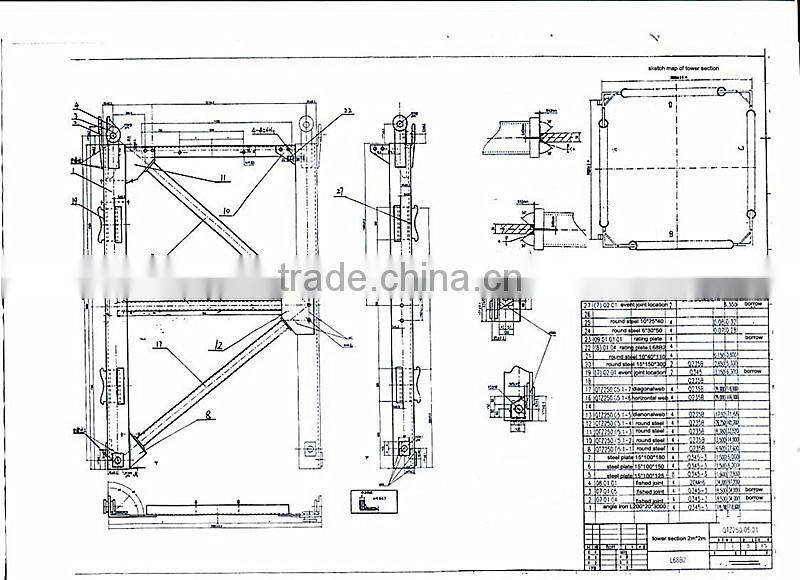 good price tower crane mast section round steel structure L68B2 2m*2m*3m