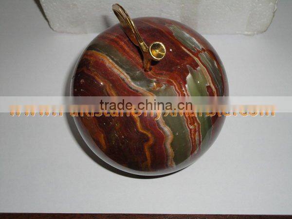 Best Salling PAKISTANI SUPPLIER NICE & SHINE ONYX APPLE WITH BRASS LEAF HANDICRAFTS