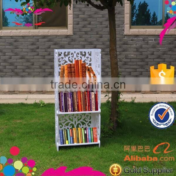 Living room furniture wood plasitc composite rack book shelf