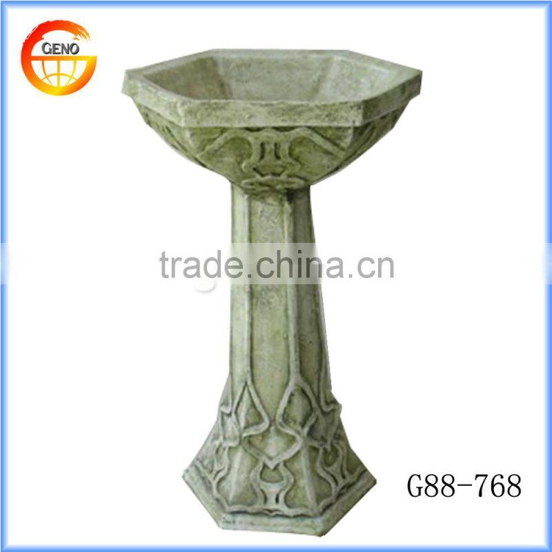 cheap outdoor fiberclay bird bath