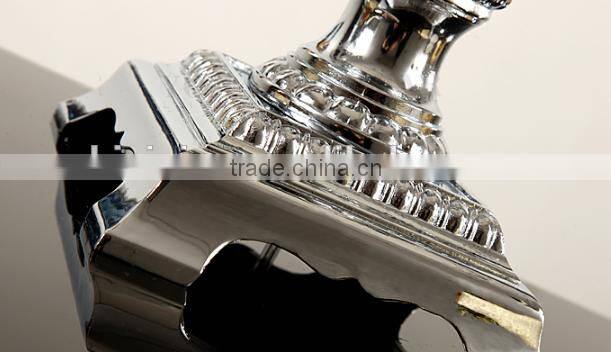 K9 crystal lamp body metal lamp bottom table lamp with fabric lampshade