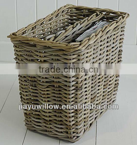 Hotsale light wicker magazine basket for storing books