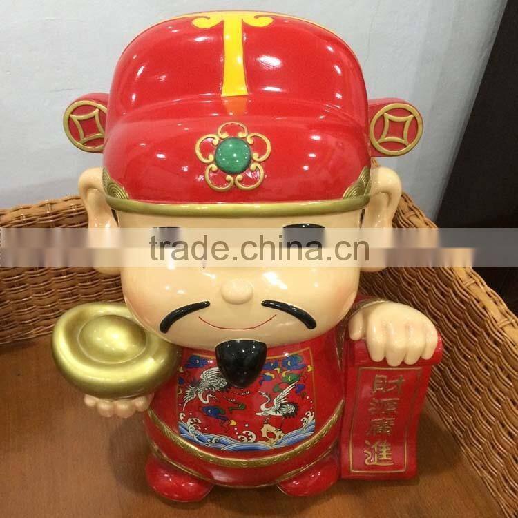 Hot Sale Chinese resin god of wealth figurine craft