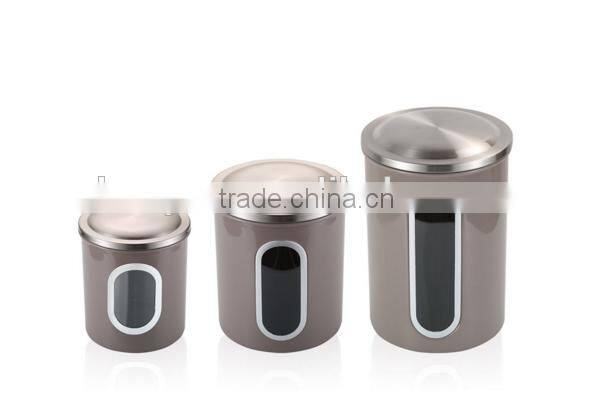 Multi-purpose White Stainless Steel Kitchen Storage Jar Set
