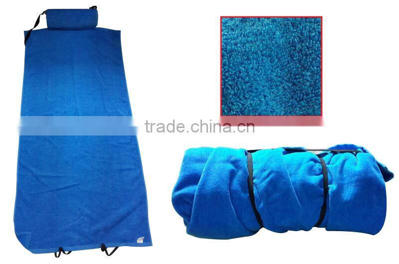 Pillow beach towel with belt