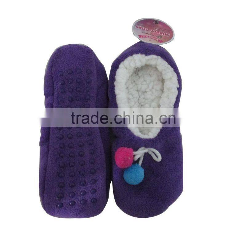 2015 Trade assurance soft plush purple women moccasins