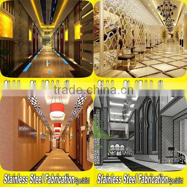 Custom Made Luxurious Stainless Steel Interior Hotel Lobby Decoration