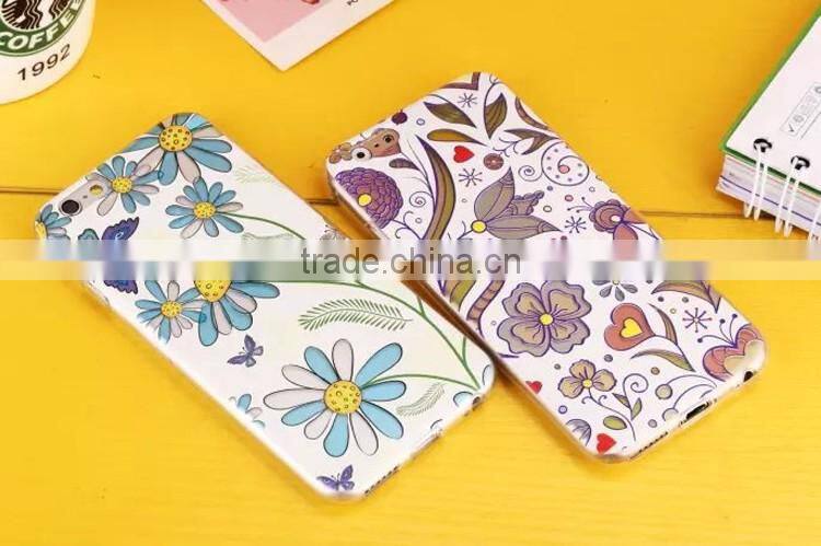 Color painting retro flower case cover, back cover case for iPhone 6