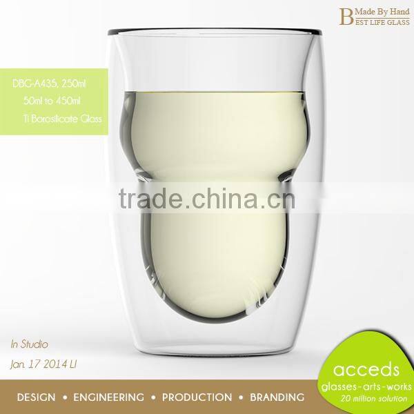 High End Wide Mouth Borosilicate Glass Glass Milk Tea Cups