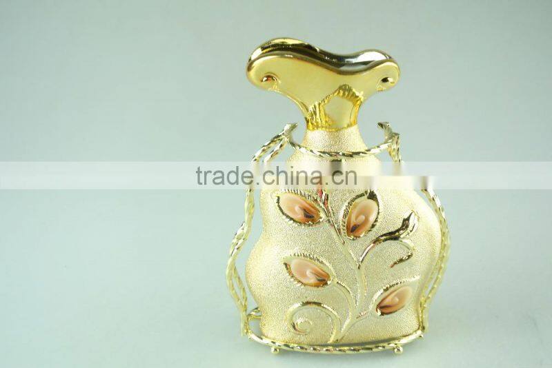 High quanlity electroplated gold ceramic vase for wholesale with iron stand