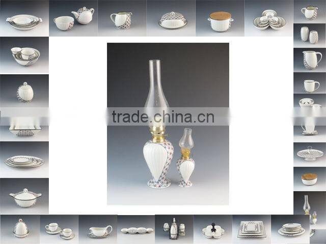 aladin and his wonderful ceramic&glass oil lamp