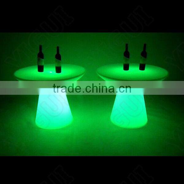 hot sale PE battery power night club lighting illuminated led table/led commercial hot pot table