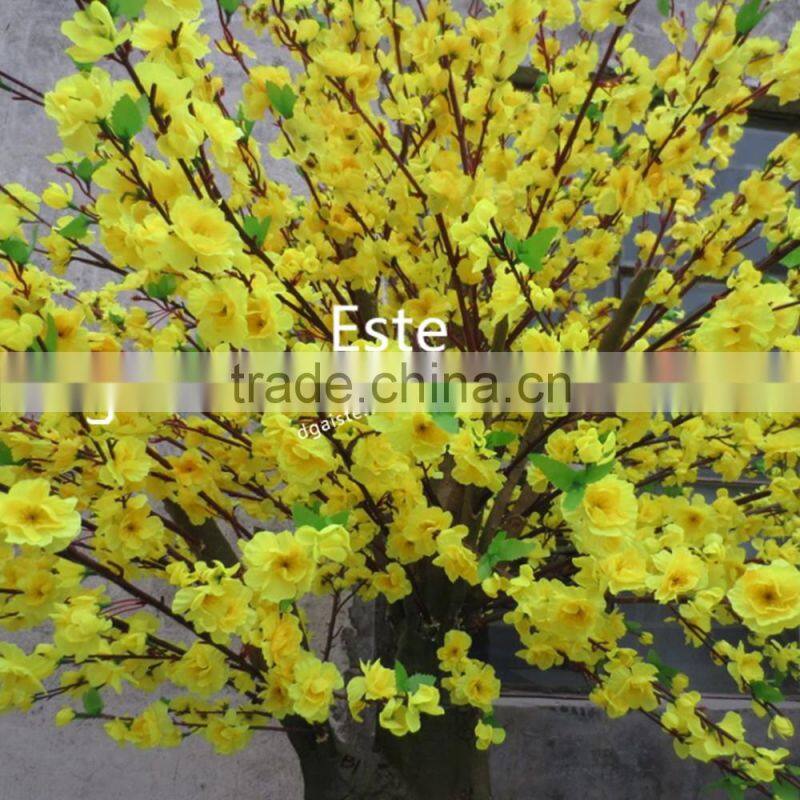 Atificial golden peach blossom flower tree for home decoration fiberglass trunk