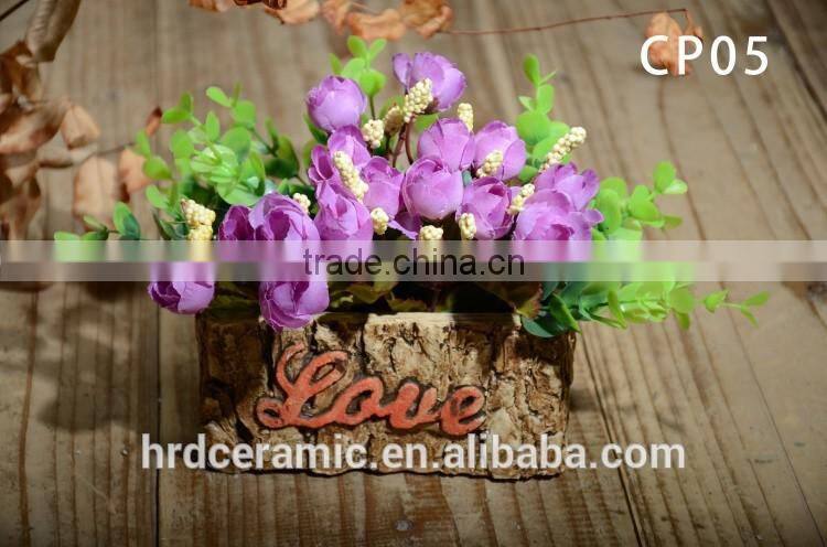 Outdoor cement plant pot for home and garden decoration