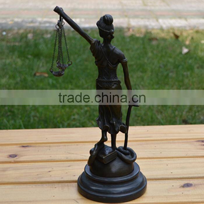 brass Goddess of justice statue for home decoration