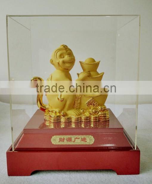 Retail Gold Plated Chinese Zodiac Monkey Character for Souvenir gift
