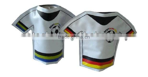 PVC gel sports jacket can cooler football T-shirt design wine bottle cooler