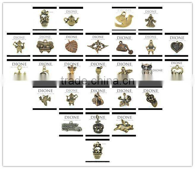 Antique silver angel wings metal charms wholesale metal charms