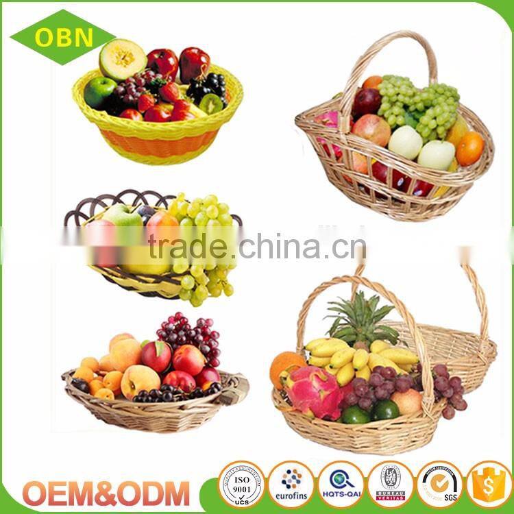 Custom Eco-friendly rattan wicker flower fruit basket wedding decorations supplies