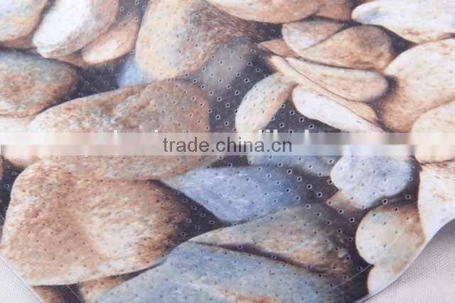 Rectangular PVC anti-slip bath mat covered with color printing cloth/bathroom mat