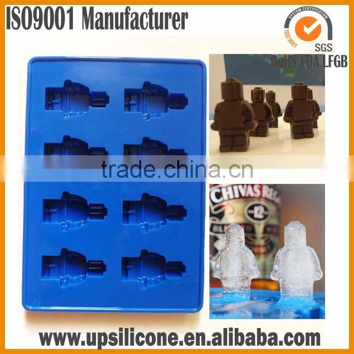 Wholesale Various Color Food Grade Non Stick 10 Cavities Lego Ice Mold Silicone Ice Cube Tray