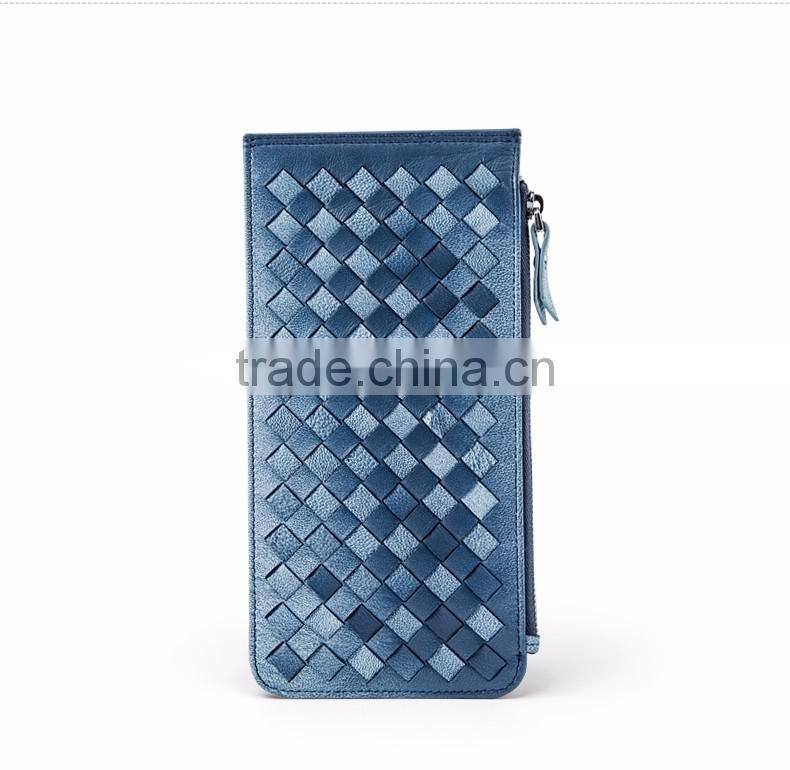 sheepskin woven card bag ladies multi Card Wallet women card bag clip