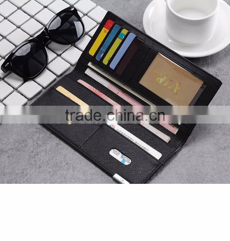 wholesale New men's long Slim Wallet Card Wallet multi cross pattern wallet purse