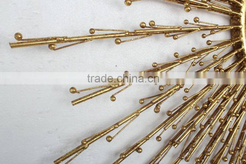 Gold Mirror Hammered Metal Frame Mirror