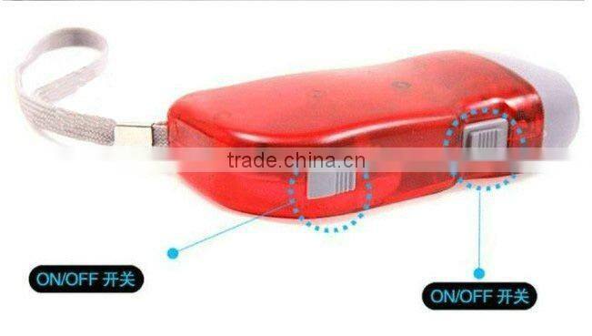 simple dynamo hand crank led flashlight