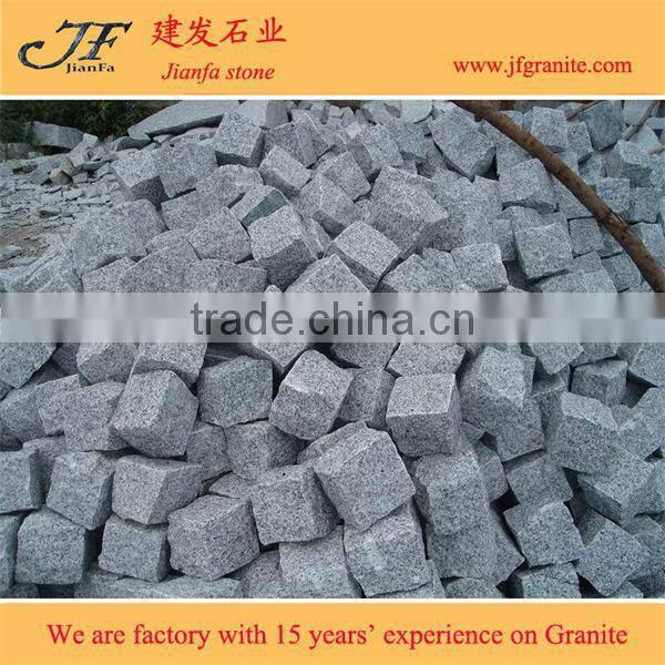 Flamed surface natural side G603 grey granite cube stone