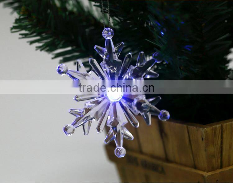 Acrylic crystal snowflake pendant with snowflake ornament