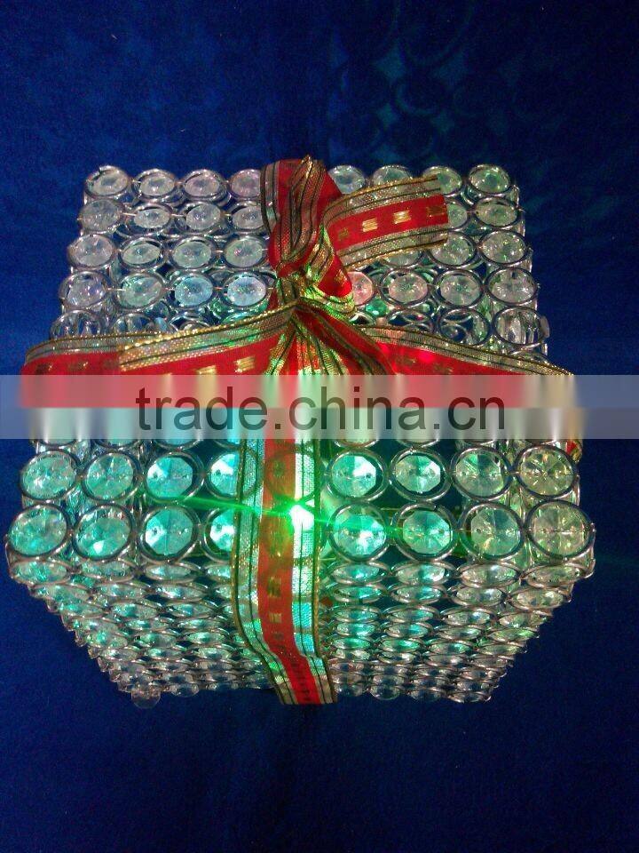 square diamond chrismas decorative metal gift box