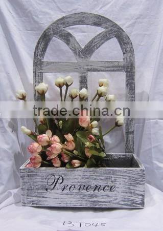 HANGING WOODEN FLOWER BASKETS