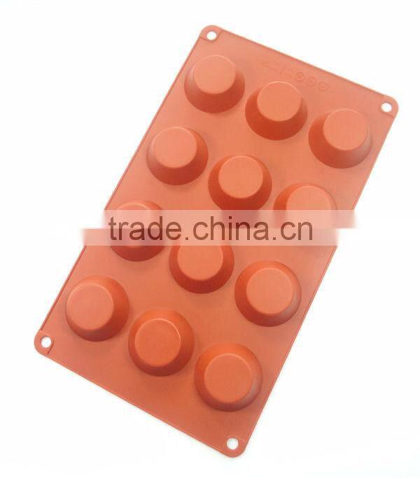 Wholesale 12 holes big silicone cake baking oven palm kernel cake mold, cooki cake mould