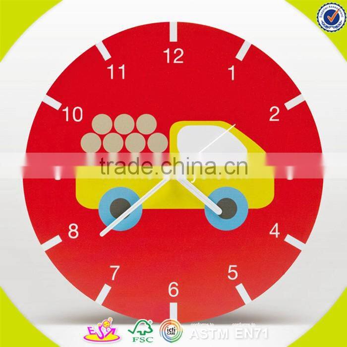 2017 wholesale pink butterfly wooden kids wall clock best design kids wall clock new wooden kids wall clock W09D019