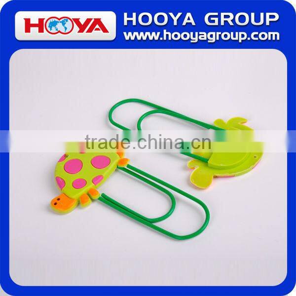 For kids shaped jumbo soft PVC fancy promotional craft paper clip bookmark