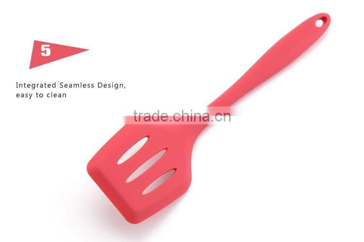 Heat Insulation Silicone Handle Slotted Spatula