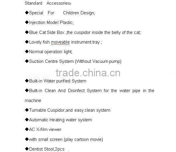 2012 High performances Children Dental Unit for kids