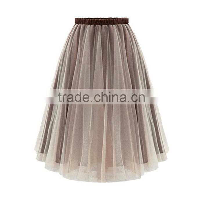 European style elegant organza long skirts for women