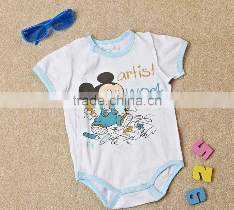 100% cotton mickey print baby rompers wholesale