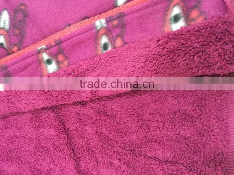 OEM service winter fleece children cartoon hoodies coat