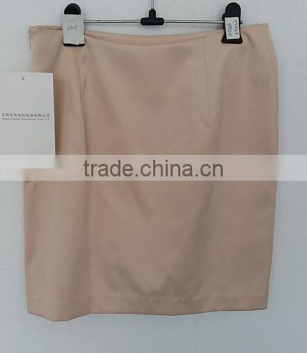 2016 ladies beige plain dyed skirt for summer