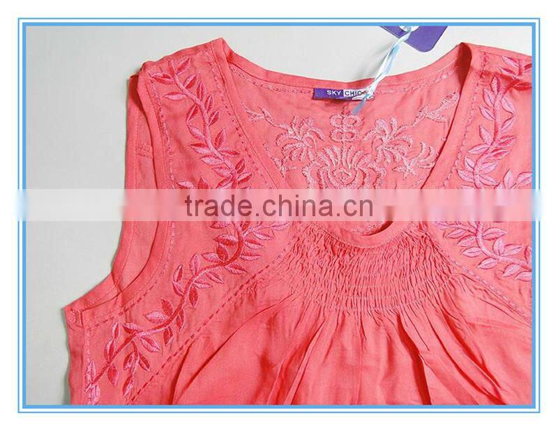 2016 New Design Embroidery Women Tank Tops Wholesale